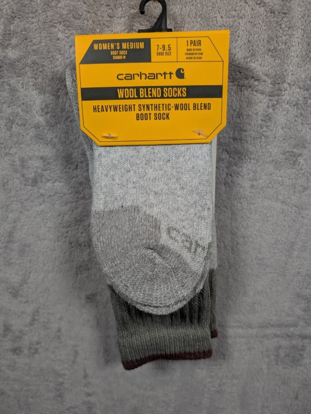 Carhartt Wool Blend Socks Women Medium 7 - 9.5 Gray 1 Pair Heavyweight Boot Sock